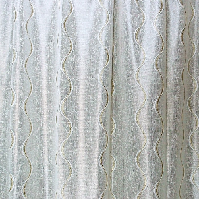 高級感のあるウェーブ刺繍柄 高機能レースカーテン L.スピラルの画像です