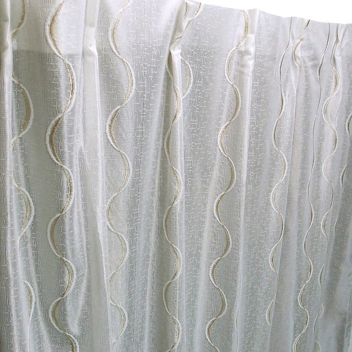 高級感のあるウェーブ刺繍柄 高機能レースカーテン L.スピラルの画像です