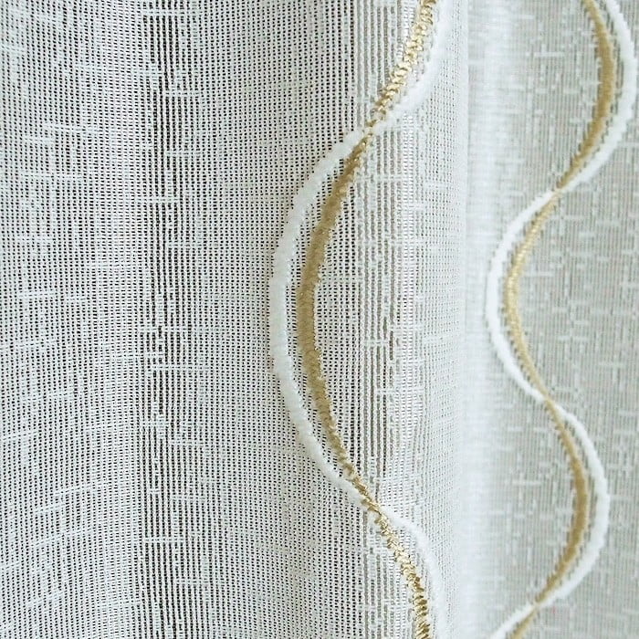 高級感のあるウェーブ刺繍柄 高機能レースカーテン L.スピラルの画像です