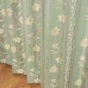 上品な織り柄 裏地付き遮光カーテン　ミエット　グリーン