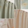上品な織り柄 裏地付き遮光カーテン　ミエット　ベージュ