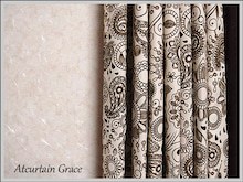 ＊アジアンテイスト＊ペイズリー調遮光カーテン、グレース！！　　　　カーテン通販アットカーテンの画像です