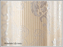 銀糸ジャガード織り・形状記憶・遮光カーテン＊リリー＊　　　　カーテン通販アットカーテンの画像です