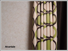 オプティカルなサークル柄　遮光カーテン＊ビスケ＊　　　　カーテン通販アットカーテンの画像です