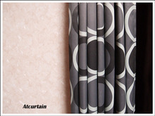 オプティカルなサークル柄　遮光カーテン＊ビスケ＊　　　　カーテン通販アットカーテンの画像です