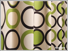 オプティカルなサークル柄　遮光カーテン＊ビスケ＊　　　　カーテン通販アットカーテンの画像です