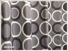 オプティカルなサークル柄　遮光カーテン＊ビスケ＊　　　　カーテン通販アットカーテンの画像です