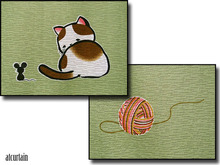 かわいい猫柄のれん＊にゃんだか幸せ＊　　　カーテン通販アットカーテンの画像です